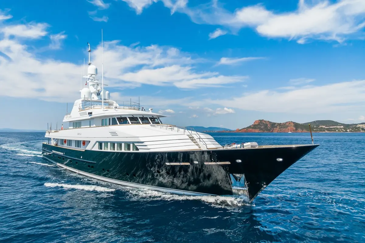 Emerald, exterior — Menorca Yacht Rental, Menorca. Fifty metres of quiet cabins for multi-day cruising