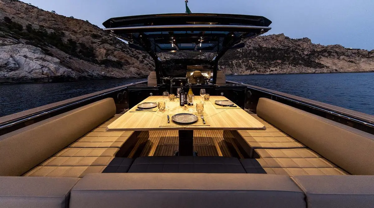 Pardo 50, main deck — Menorca Yacht Rental, Menorca. Quick hops to quiet coves, lunch on deck
