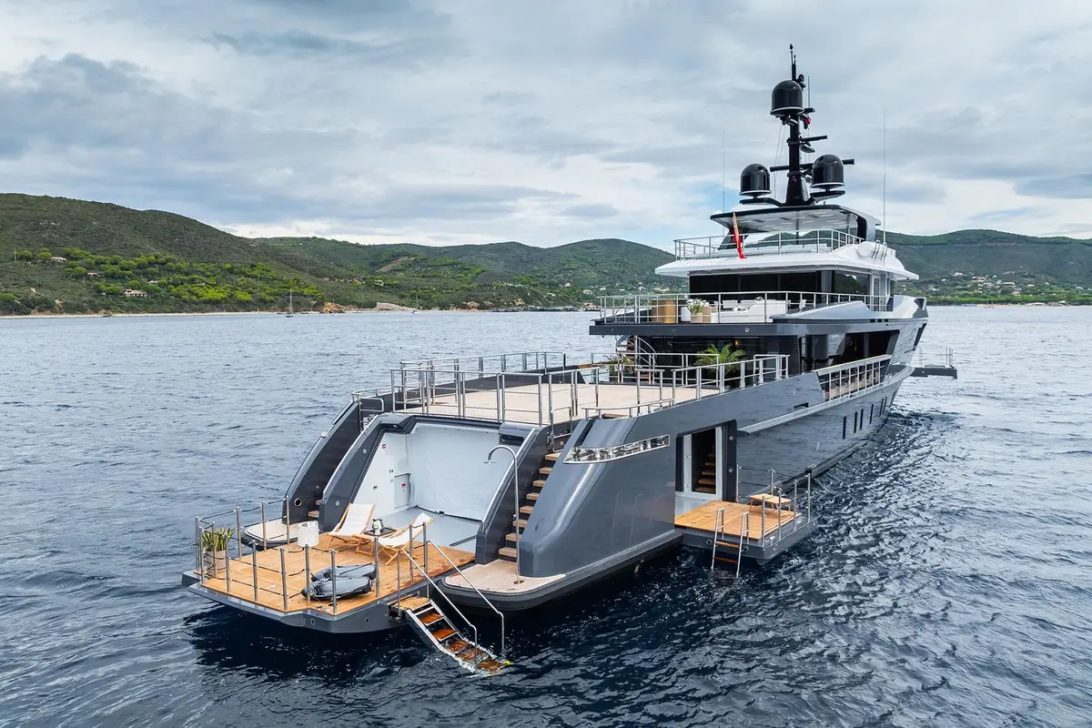 M, aft deck — Menorca Yacht Rental, Menorca. Five cabins, one heading, days that drift slowly