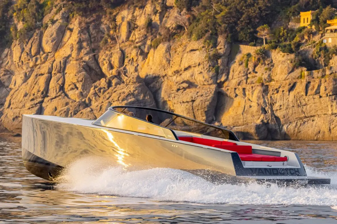 Vandutch 48, exterior — Menorca Yacht Rental, Menorca. Sleek, low-slung speed built for Menorca's coves